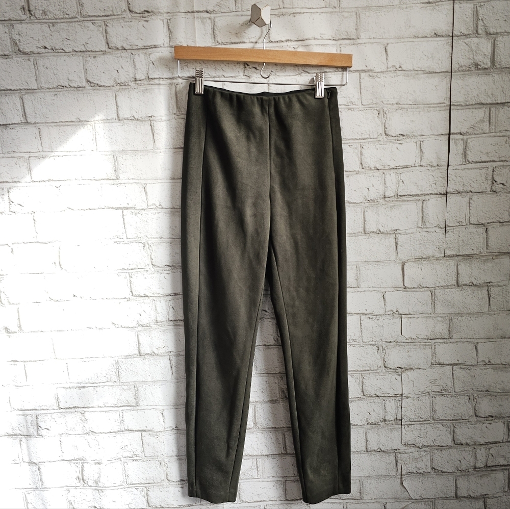 BANANA REPUBLIC Olive Faux Suede Ankle Skinny Pant, 0